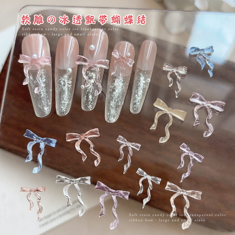 Nail Art Pink Soft - 30 Buah Ornamen Manikur Dekorasi Berlian