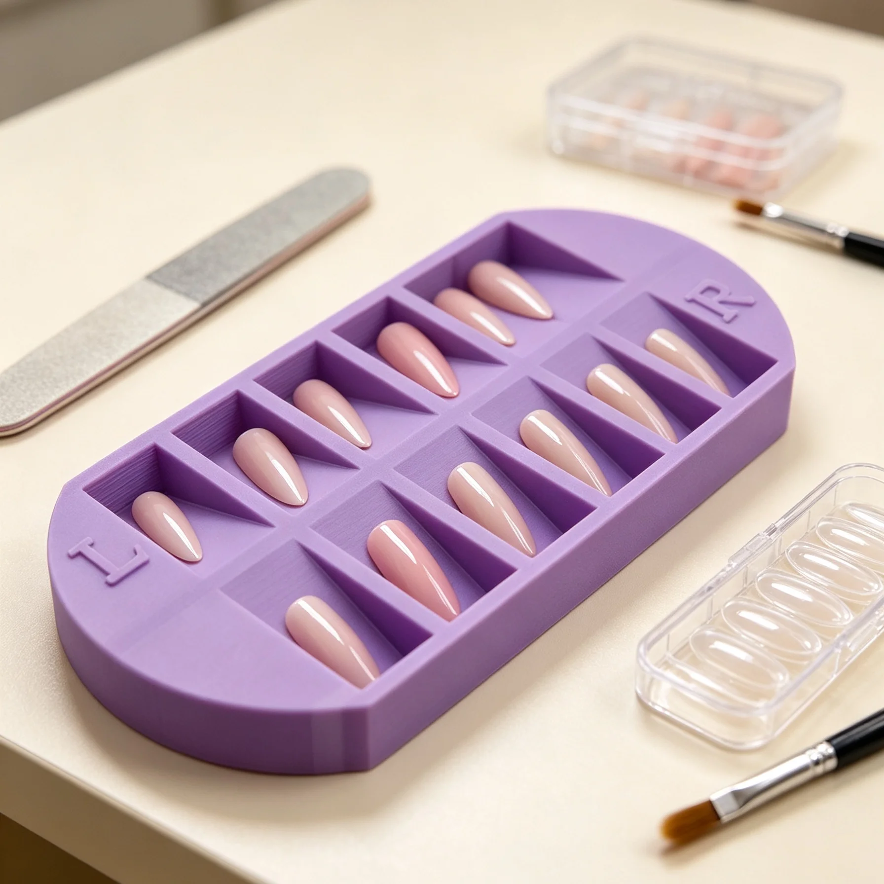 Nail Art Simple - Baki Penyimpanan Tip Kuku 8-Grid dengan