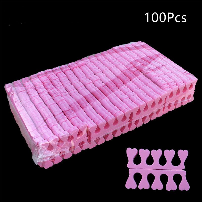Nail Art Pink Soft - Lembut Merah Muda 100 Buah Pemisah