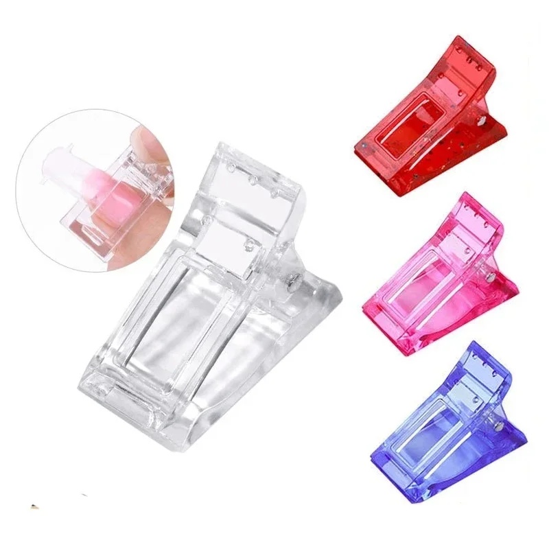 Nail Art Extension - 10/20Pcs Penjepit Kuku Akrilik Plastik untuk