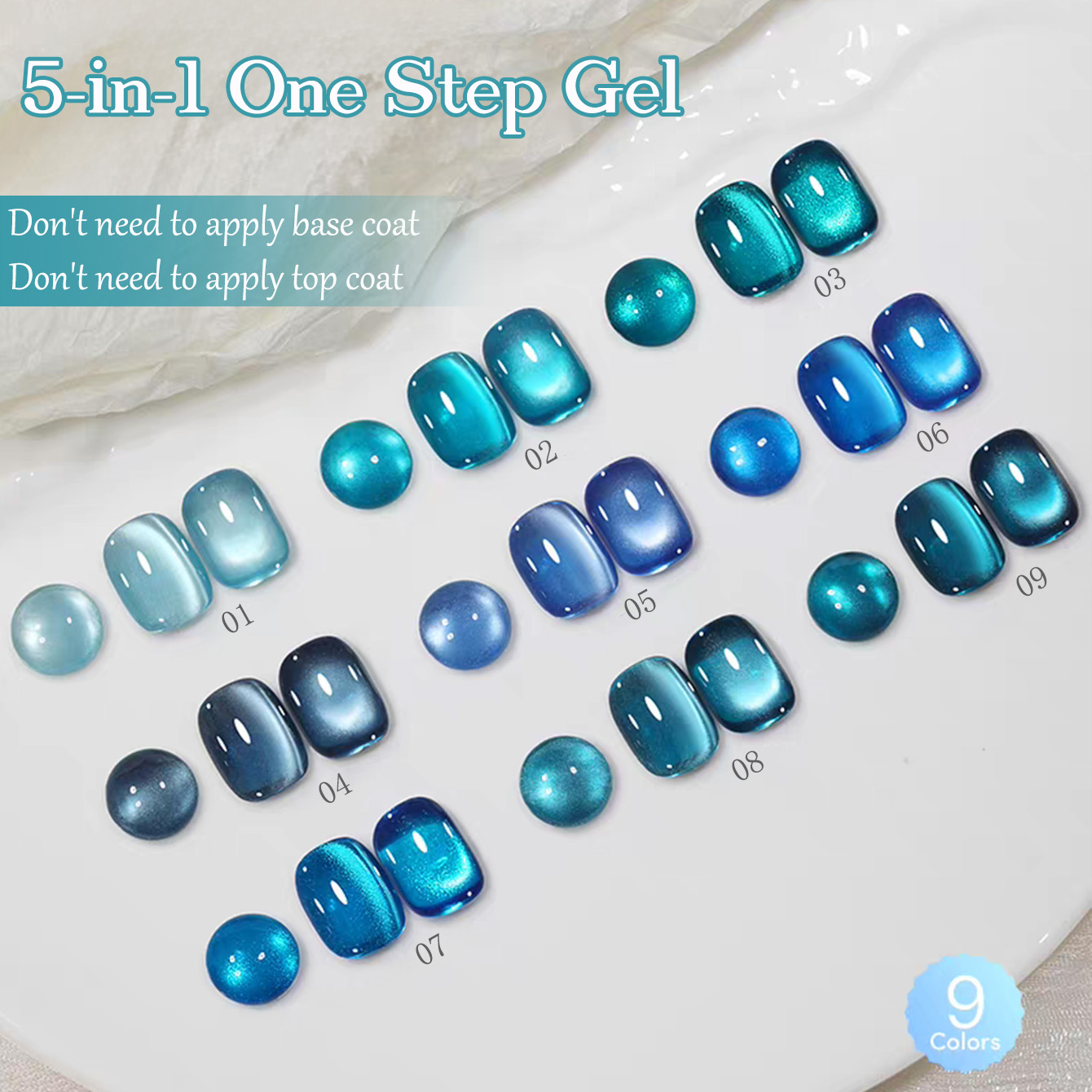 1pcs SHAKA Sapphire Glass Bead - Nail Art Ice Blue ulasan dan harga