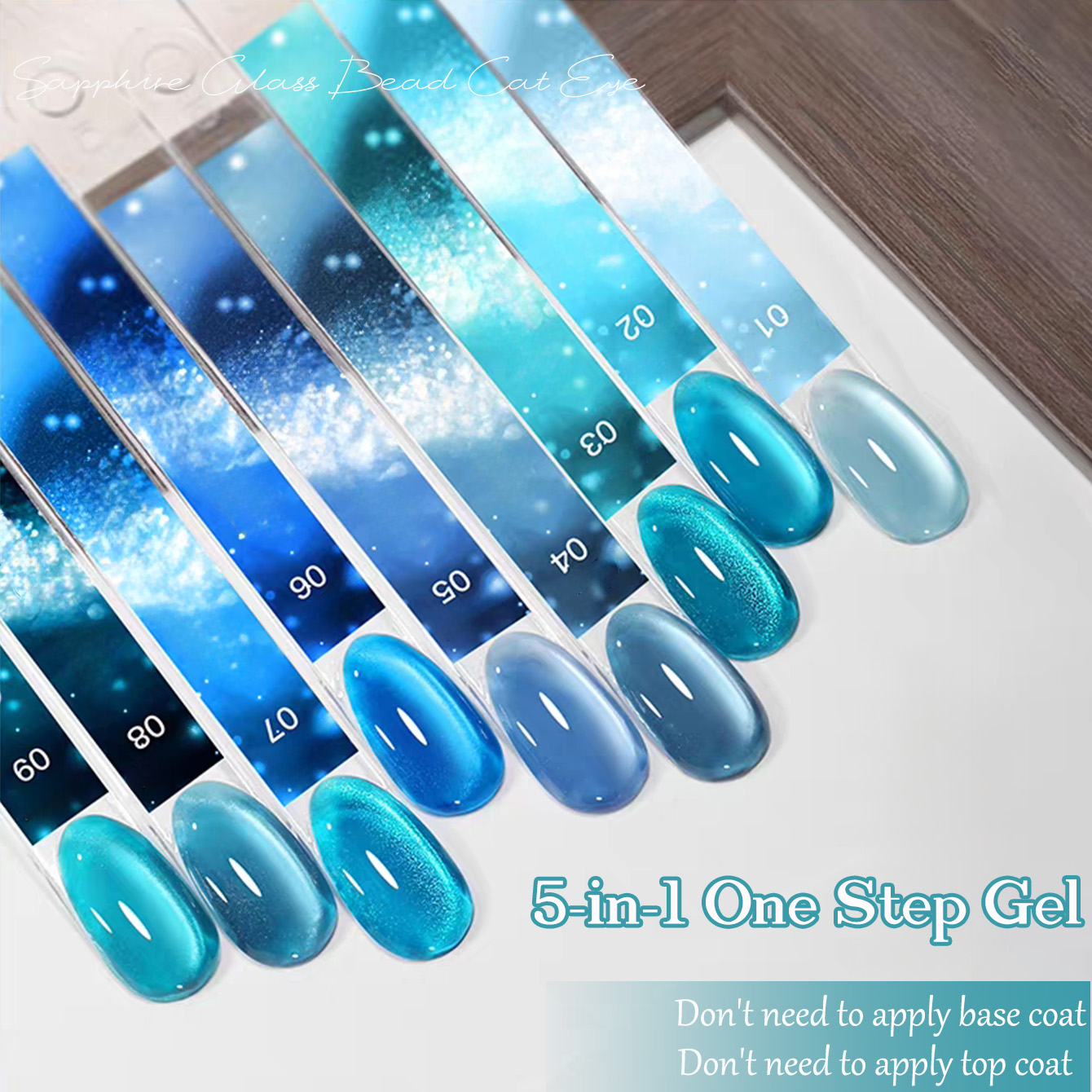 1pcs SHAKA Sapphire Glass Bead - Nail Art Ice Blue ulasan dan harga