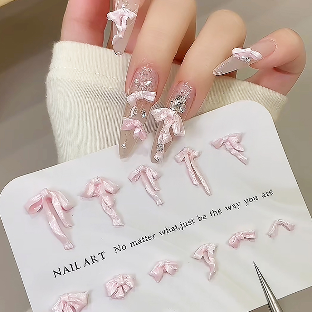 50pcs Hiasan Kuku Pita Panjang - Nail Art Pink Soft ulasan dan harga