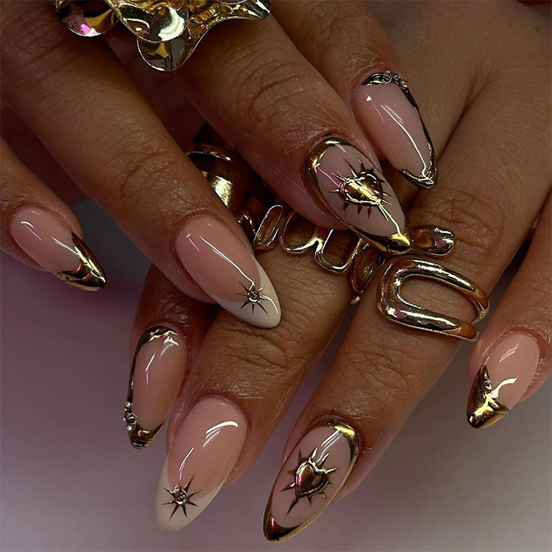 24Pcs Kuku Palsu Retro Warna M - Nail Art Simple ulasan dan harga