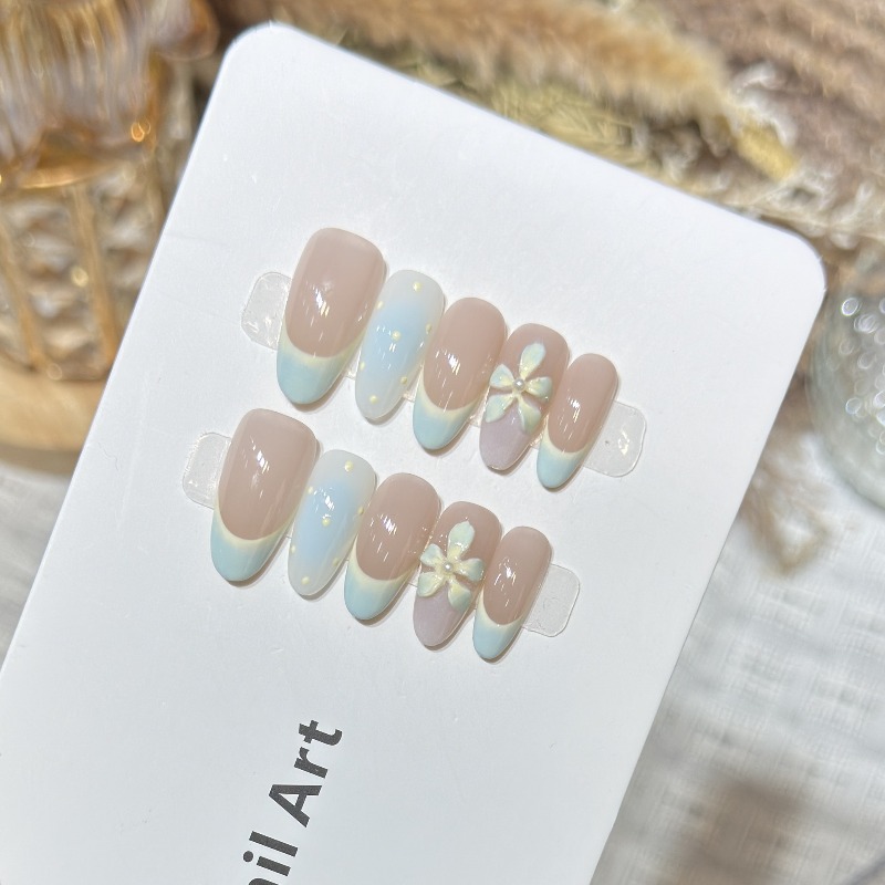 10PCS Kuku Palsu French Press  - Nail Art Simple ulasan dan harga