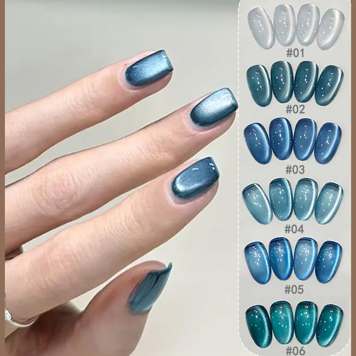 1pcs SHAKA Sea King Cat's Eye  - Nail Art Ice Blue ulasan dan harga