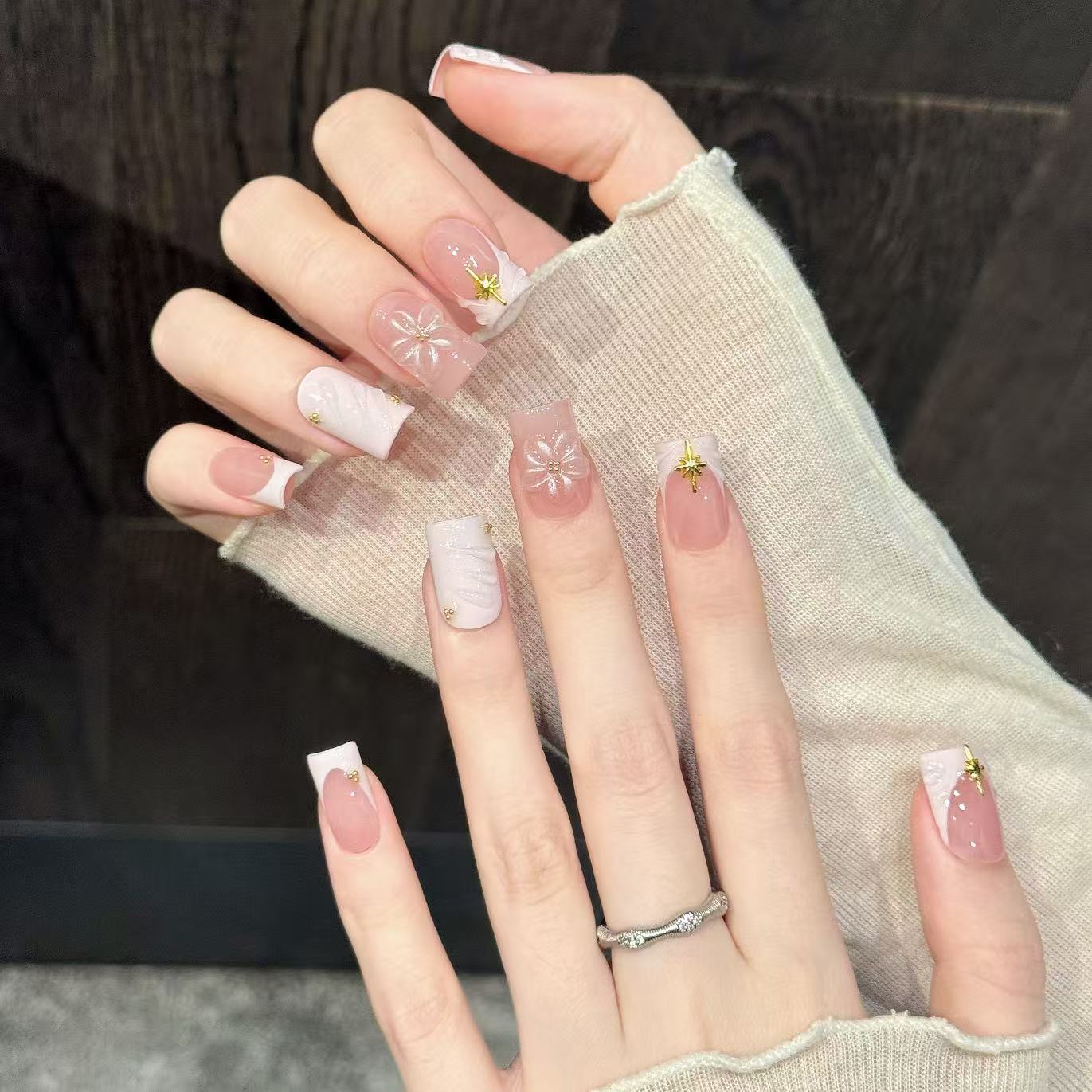 10pcs Kuku Buatan Tangan Warna - Nail Art Pink Soft ulasan dan harga