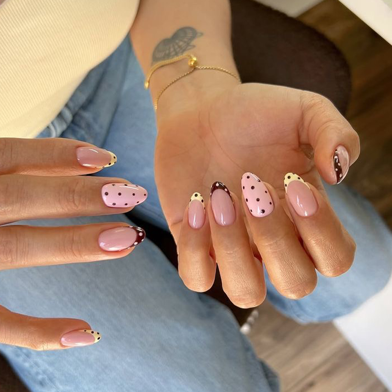 24Pcs Set Kuku Palsu Almond Po - Nail Art Simple ulasan dan harga