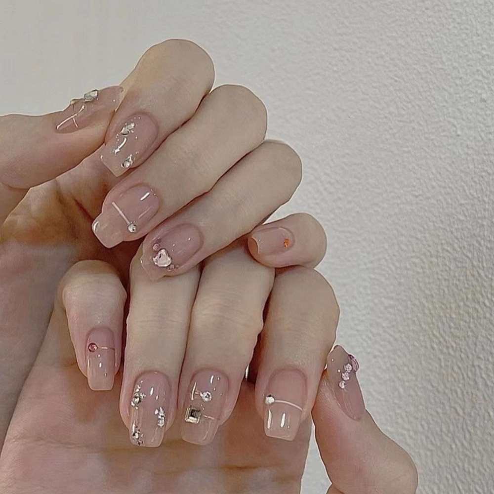 24Pcs Kuku Palsu Cat's Eye Sed - Nail Art Simple ulasan dan harga