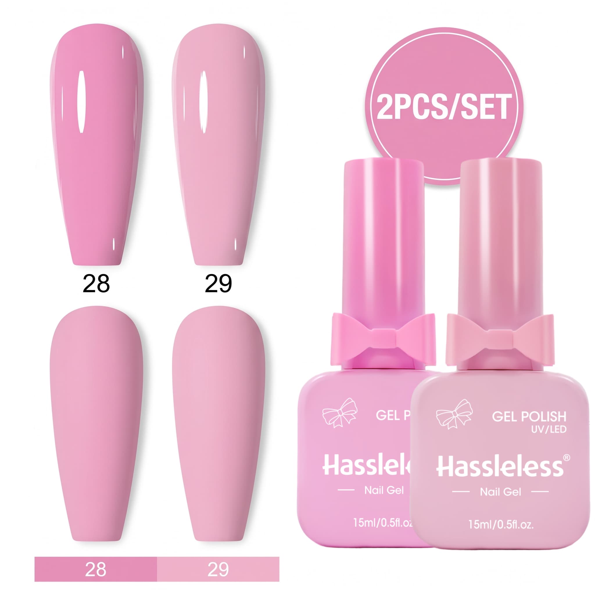 Set Cat Kuku Gel 2-Piece Gentl - Nail Art Pink Soft ulasan dan harga