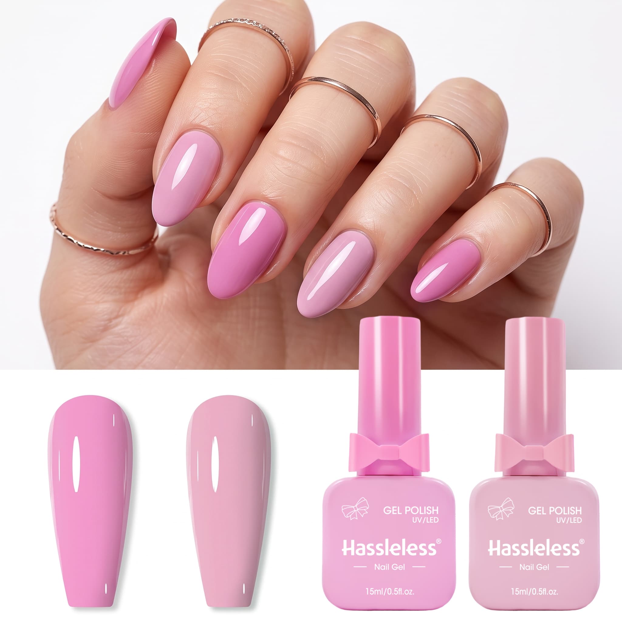 Set Cat Kuku Gel 2-Piece Gentl - Nail Art Pink Soft ulasan dan harga