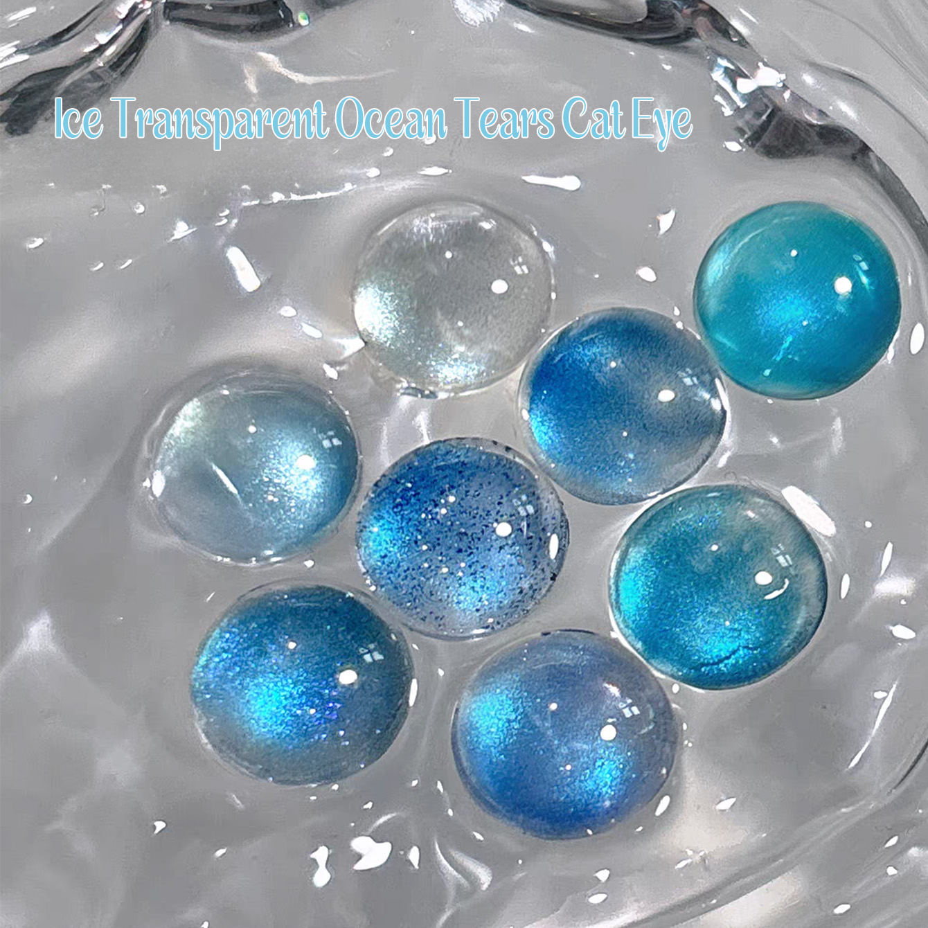 SHAKA 1-8pcs Cat Kuku Gel Mata - Nail Art Ice Blue ulasan dan harga