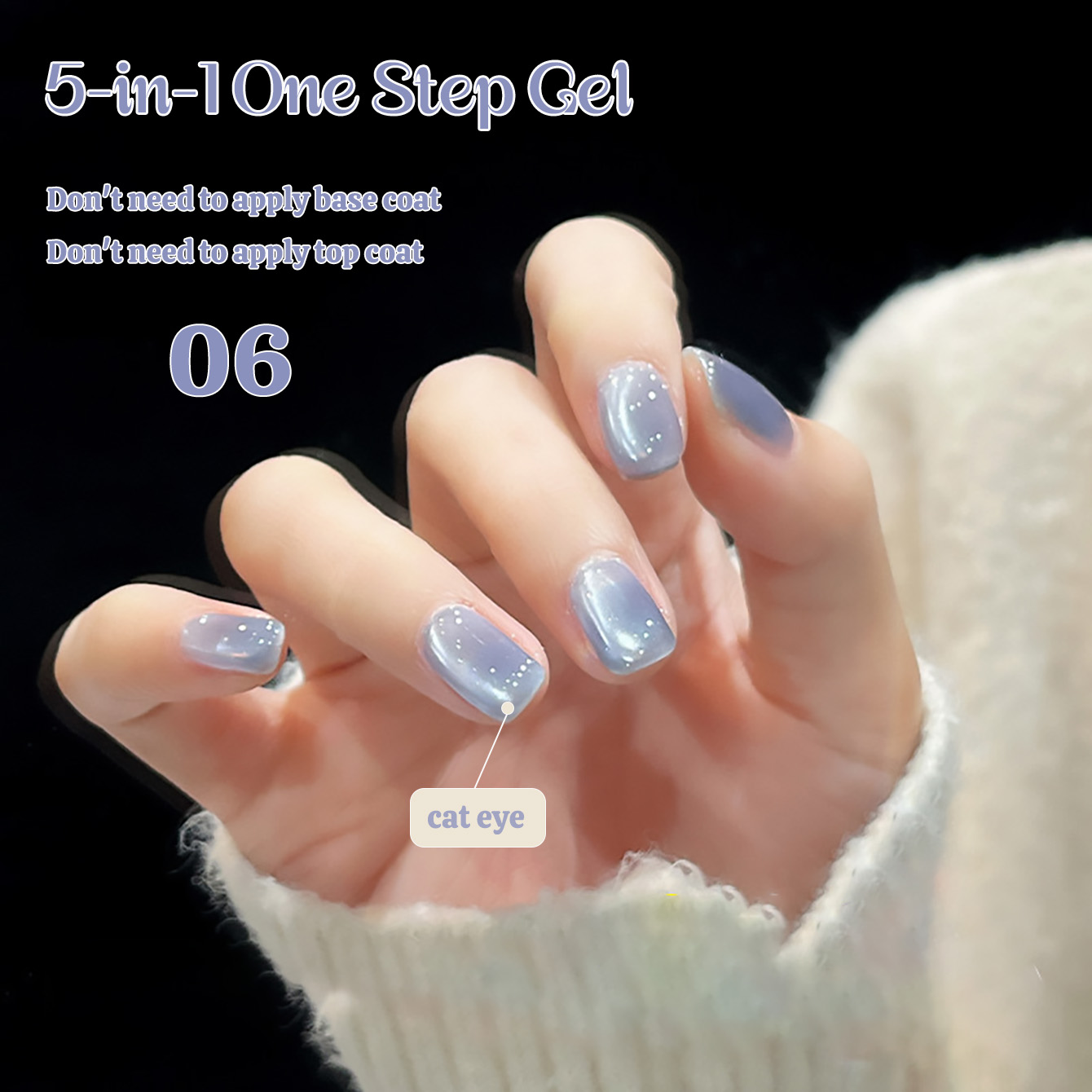 1pcs TC Baru 5-in-1 One-Step G - Nail Art Ice Blue ulasan dan harga
