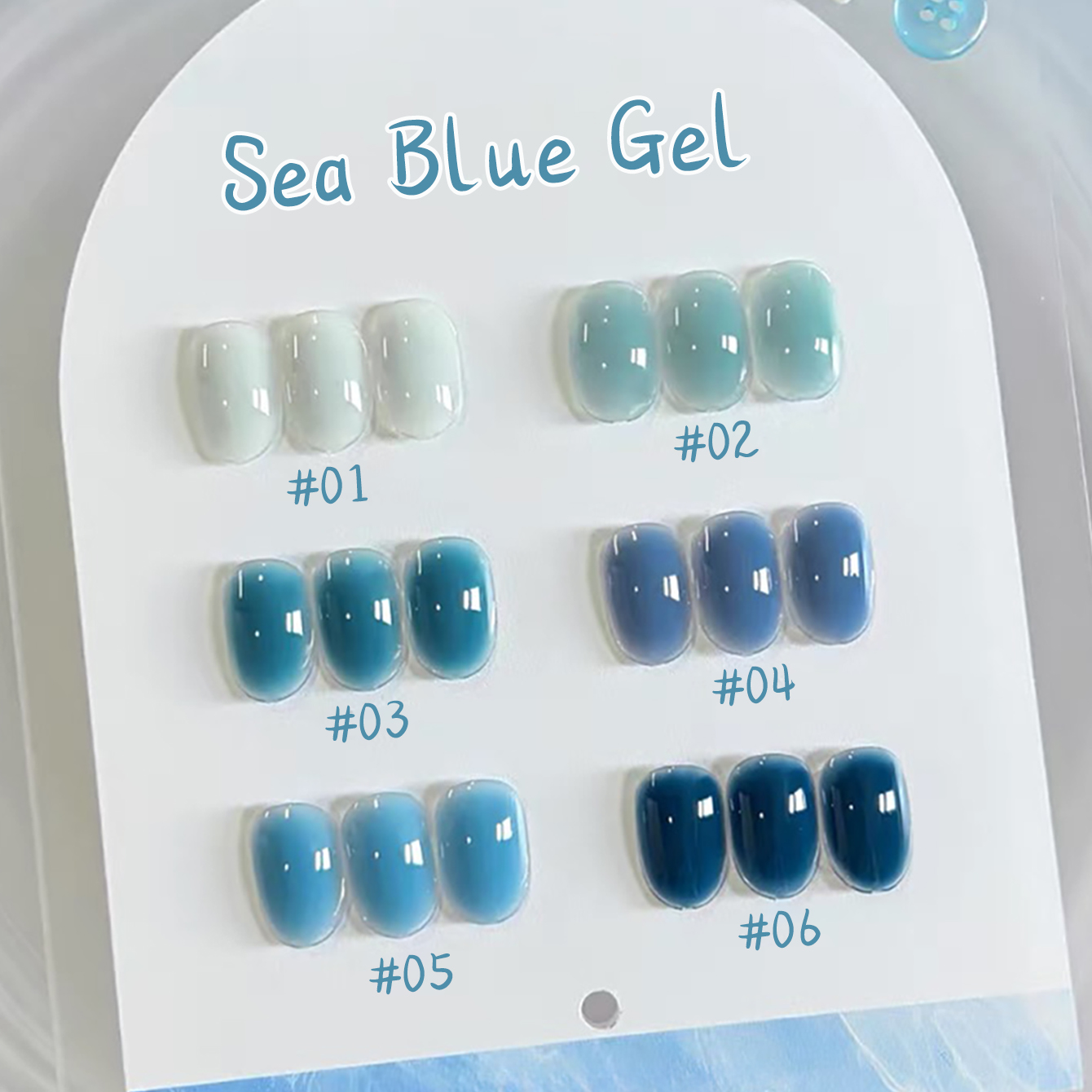 1-10 Buah WS Cat Kuku Gel Jell - Nail Art Ice Blue ulasan dan harga