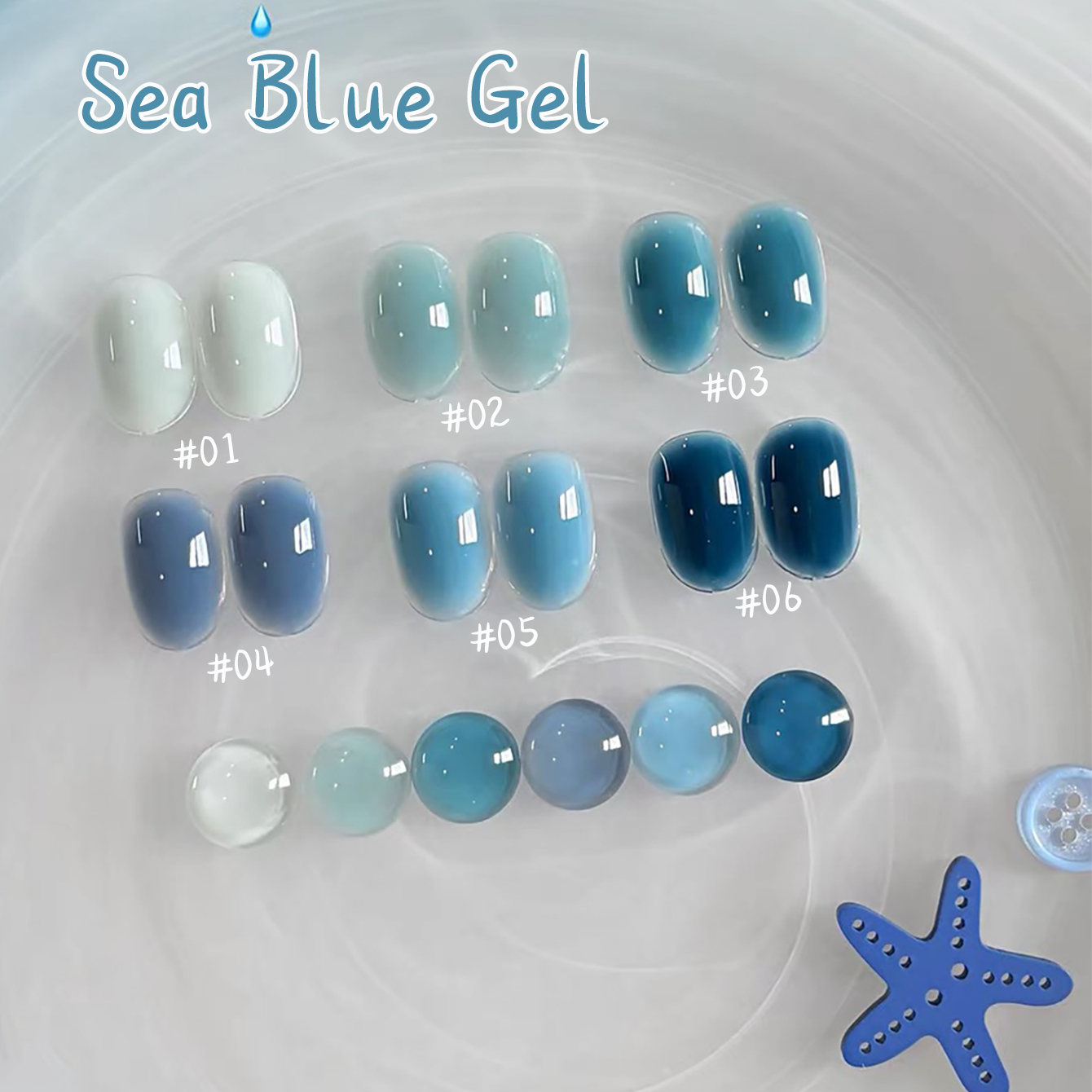 1-10 Buah WS Cat Kuku Gel Jell - Nail Art Ice Blue ulasan dan harga
