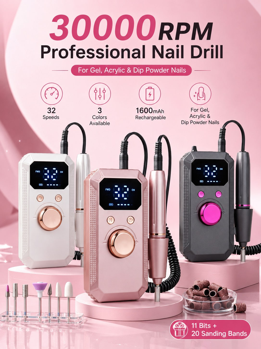 Bor Kuku Elektrik Nirkabel Pro - Nail Drill Machine ulasan dan harga